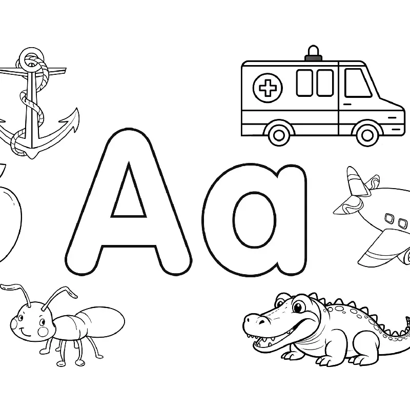 Alphabet coloring page