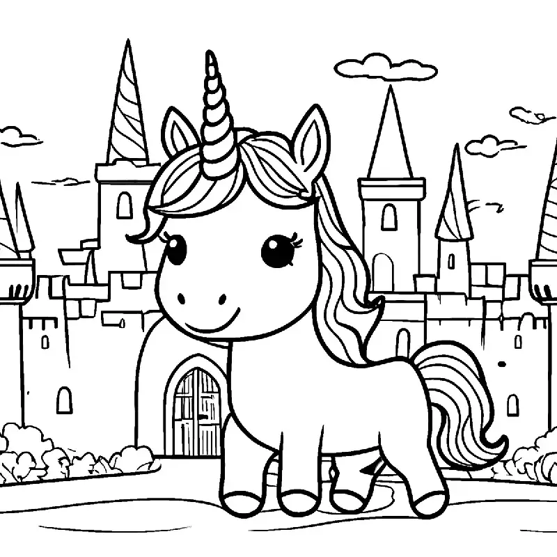 Unicorn coloring page