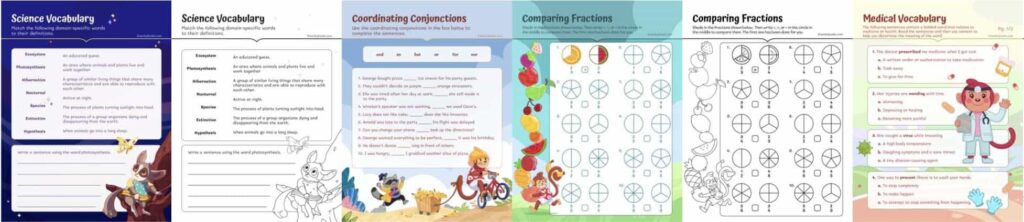 illustrated worksheets by workybooks