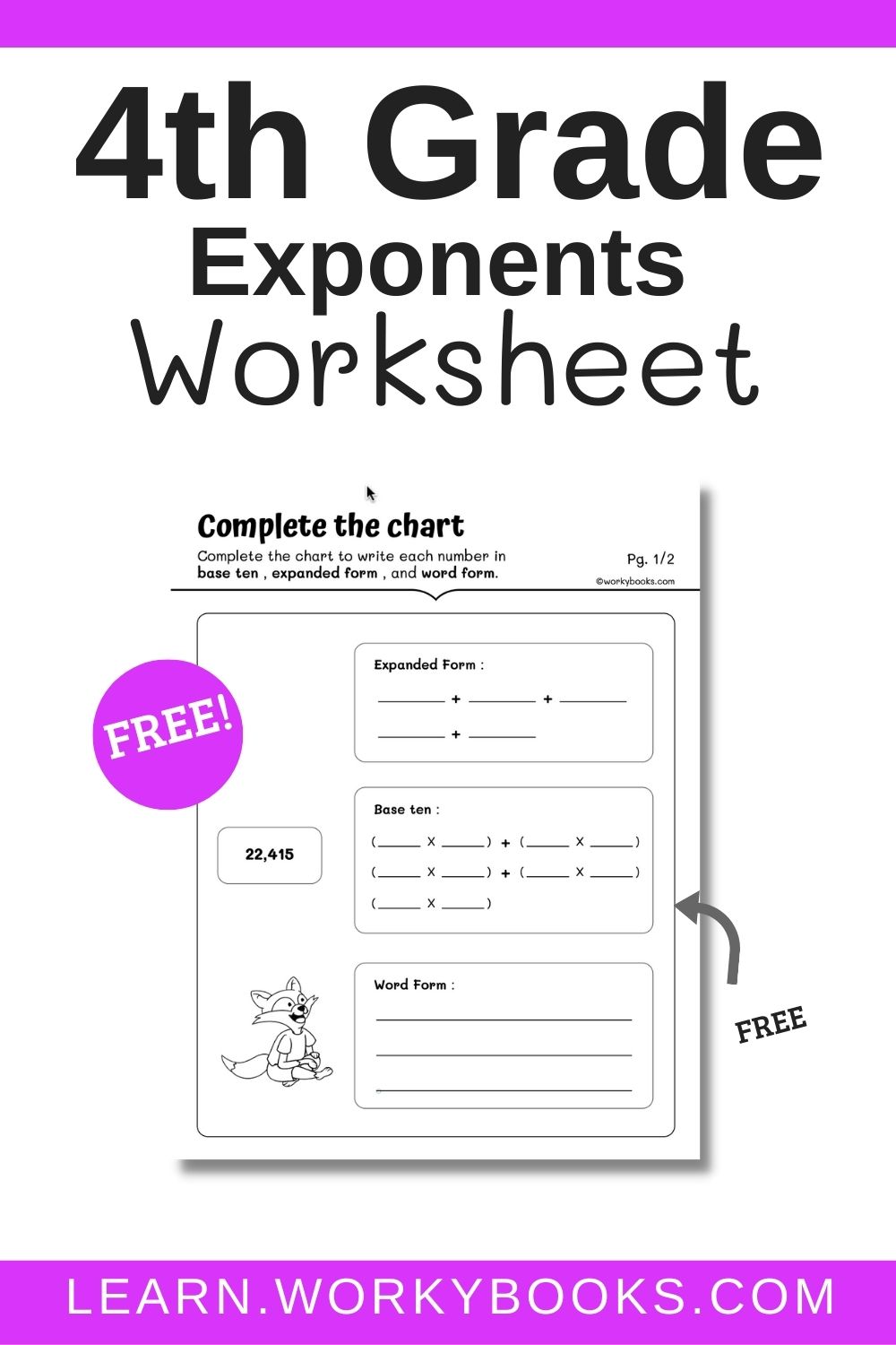 4th grade exponents worksheet