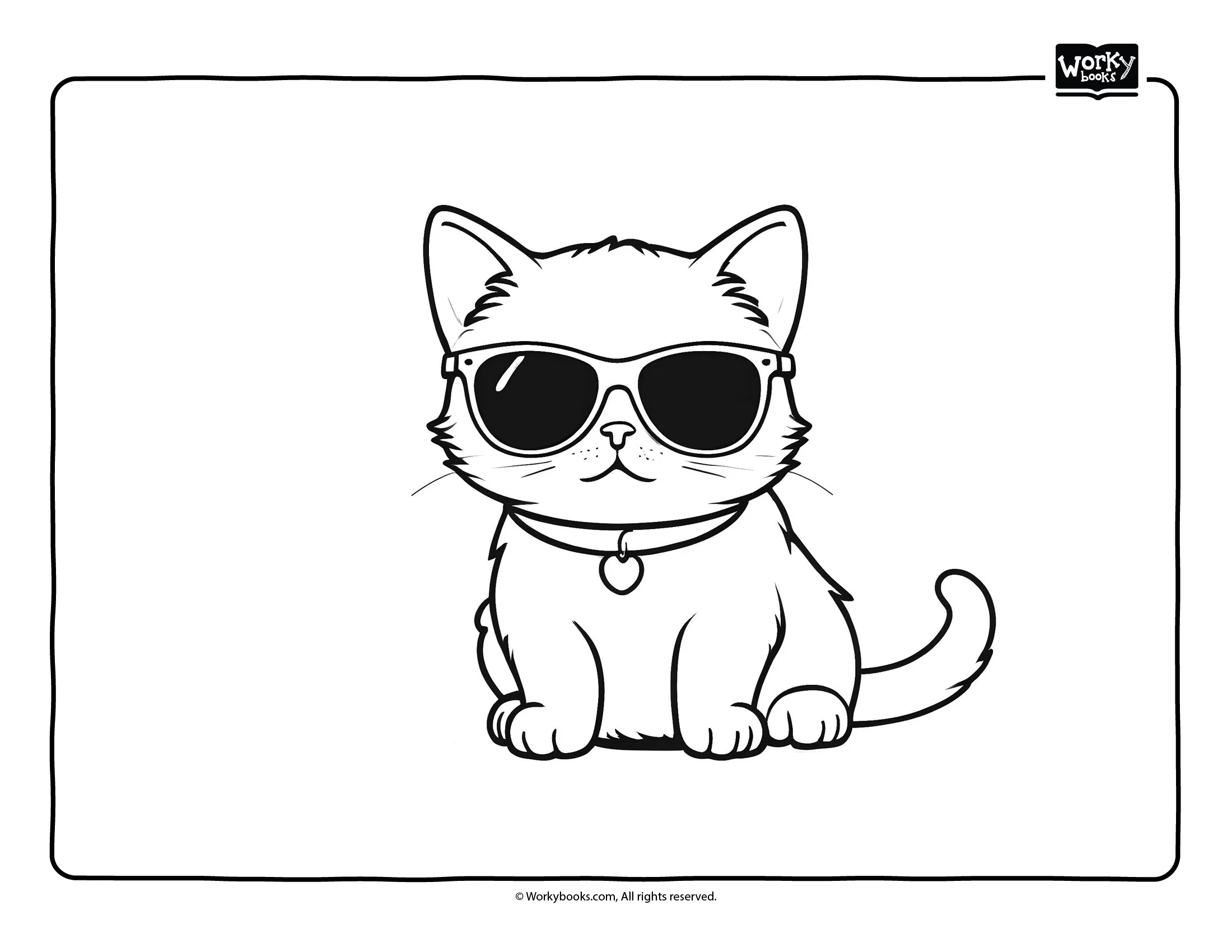 funny cat coloring page