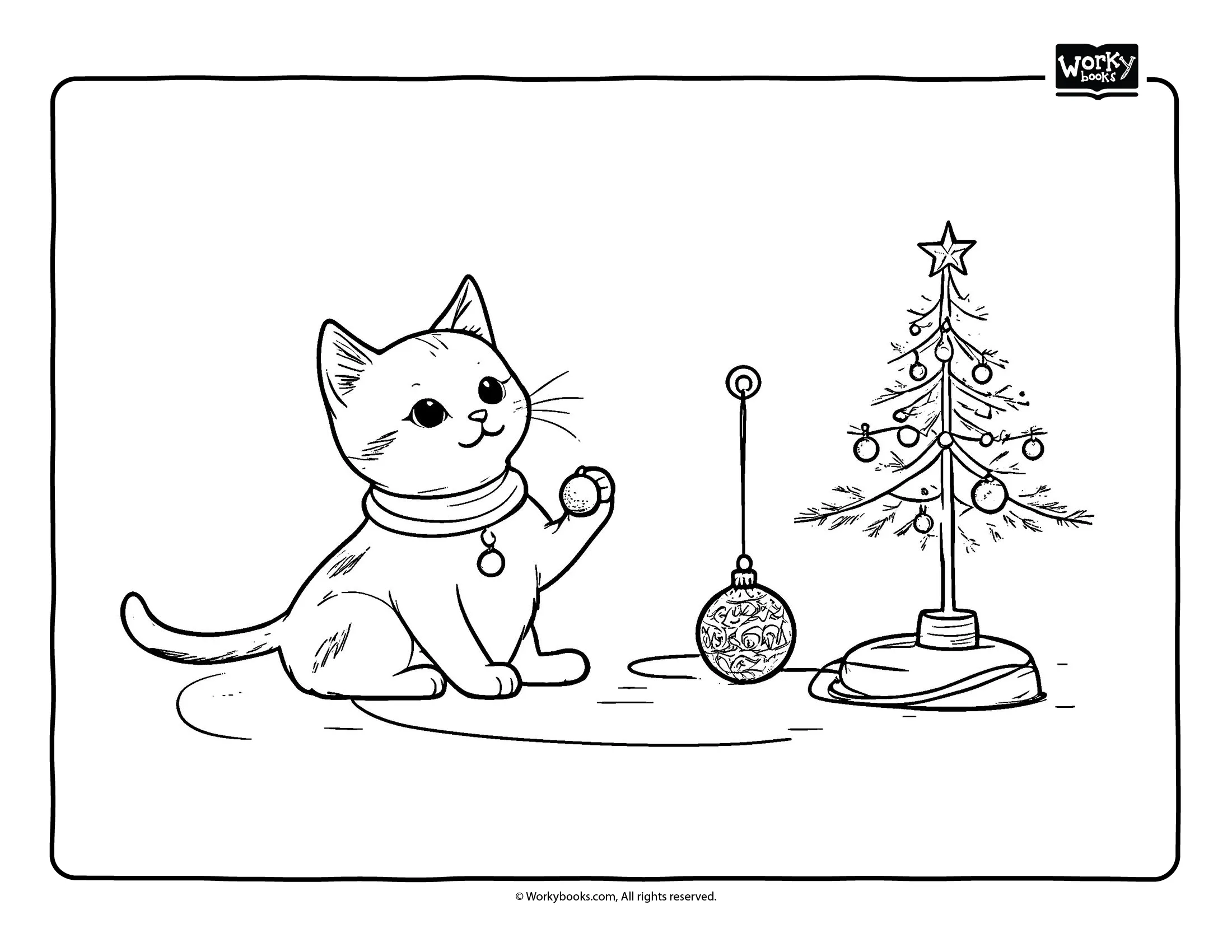 cat with ornament