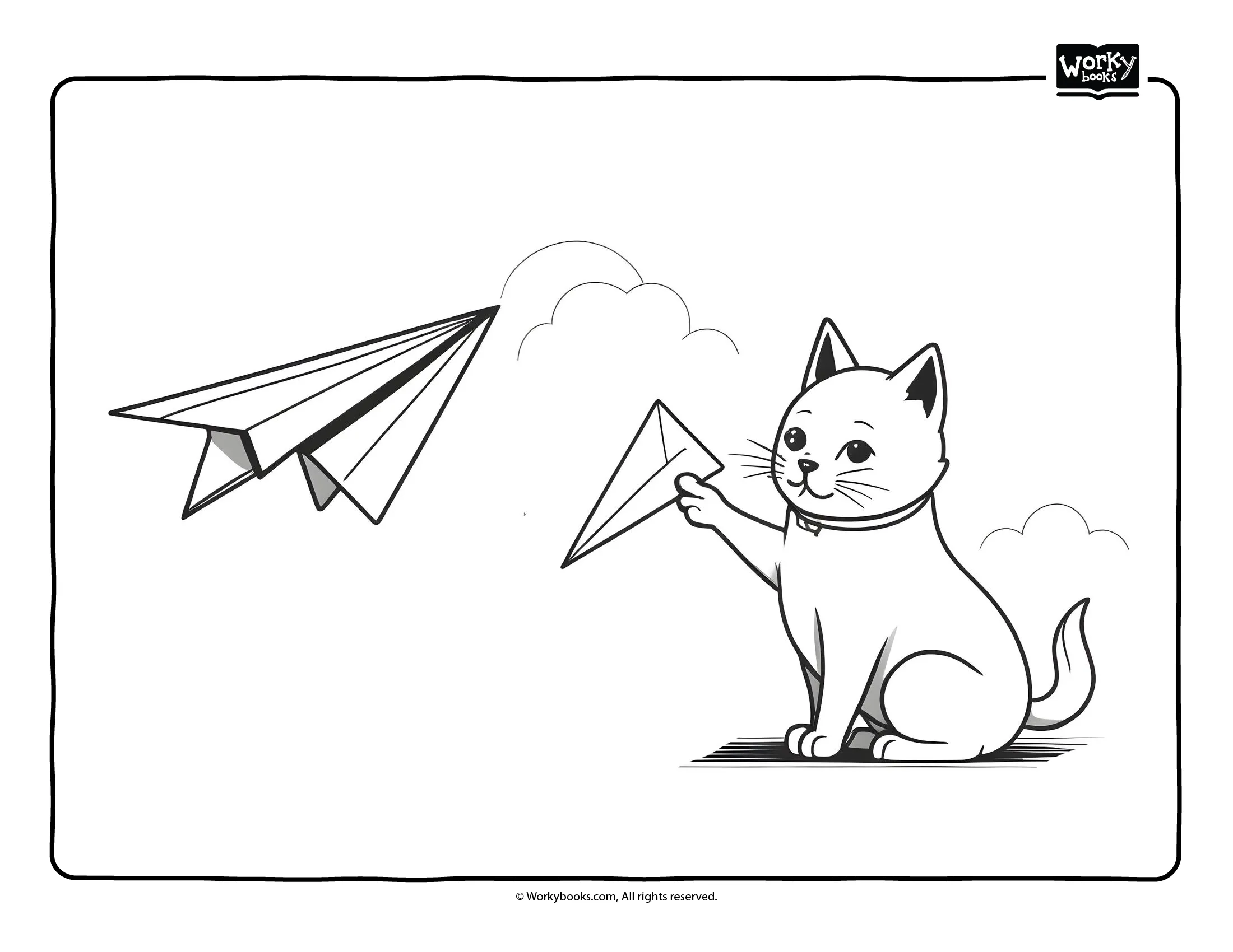 cat and paper planes
