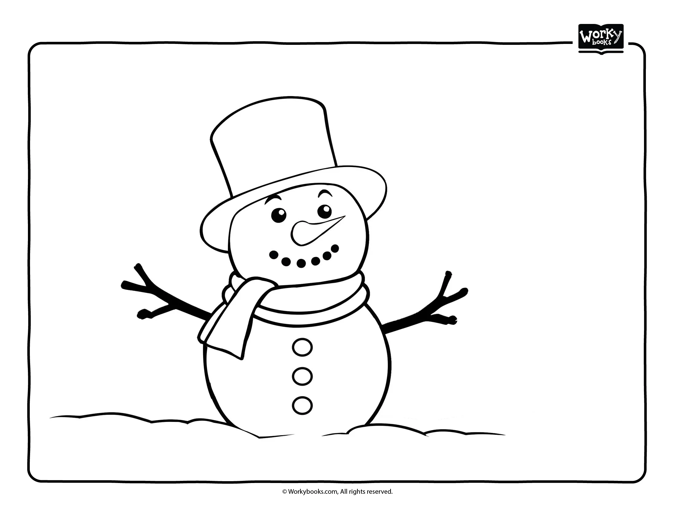 Snowman coloring page
