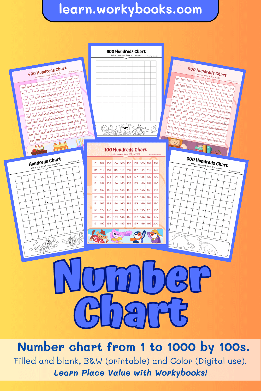 number chart 1 to 1000
