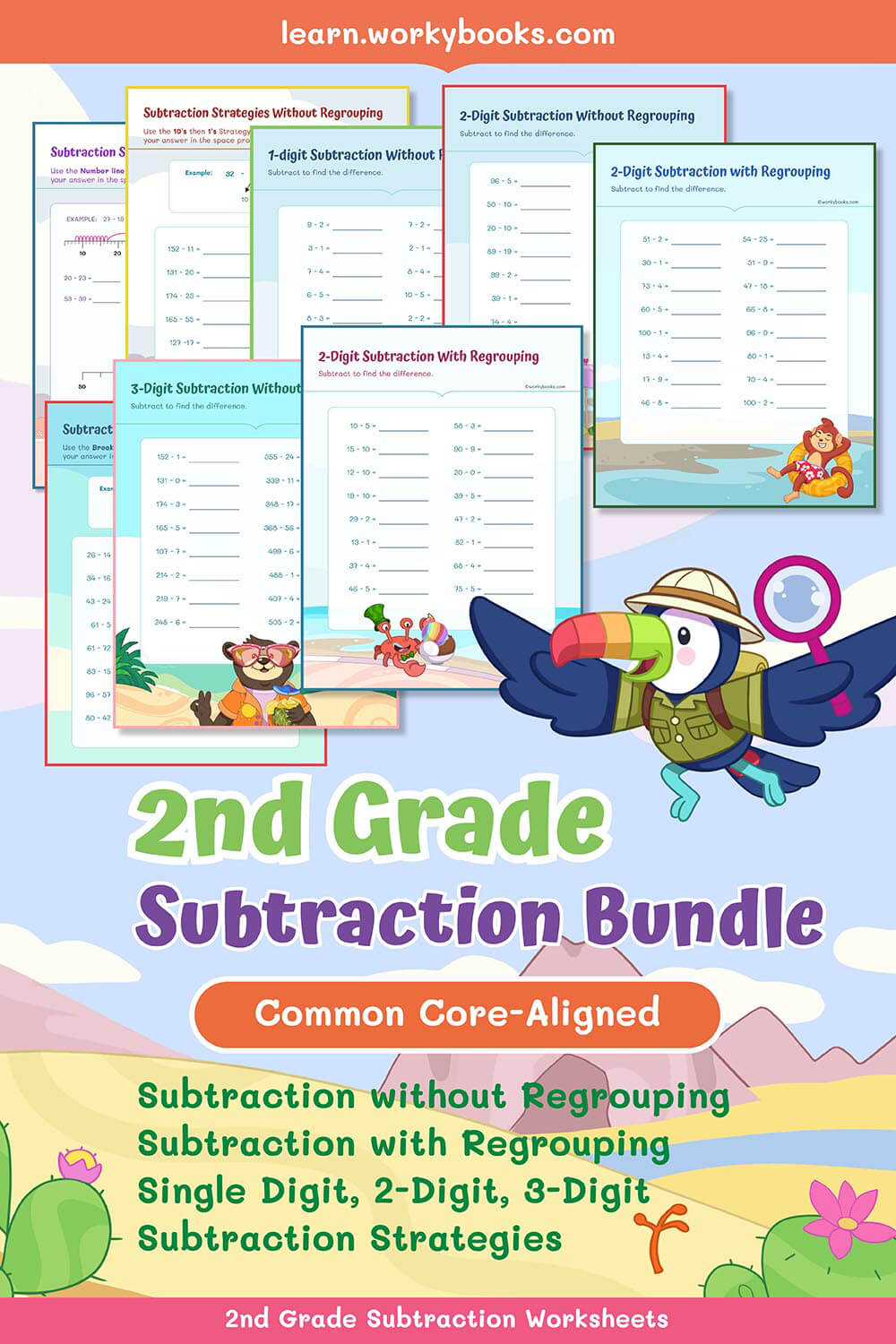 2nd grade subtraction workhseets