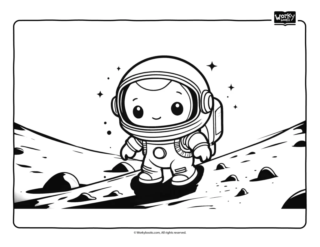 cute astronaut coloring page 