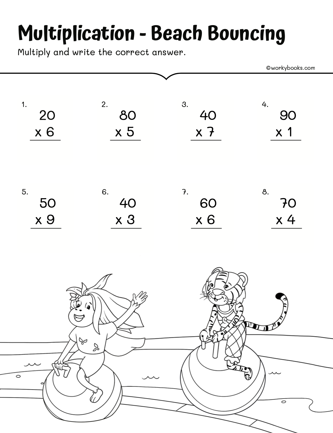 math worksheets- multiplication