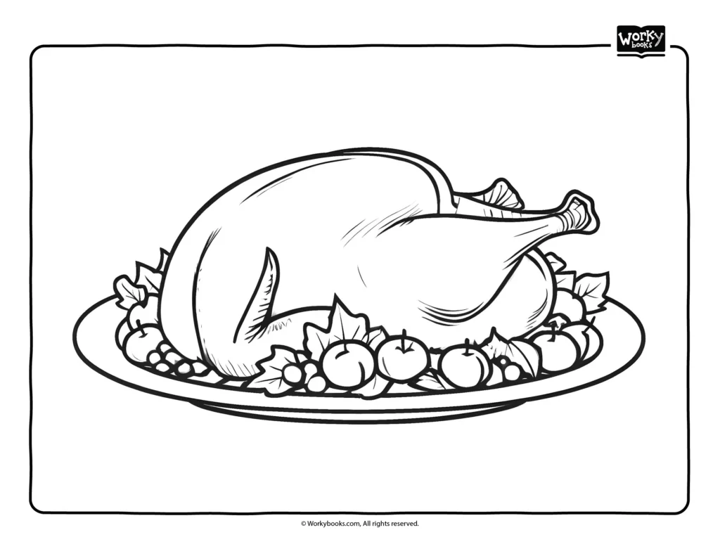 Festive Fall Turkey coloring page