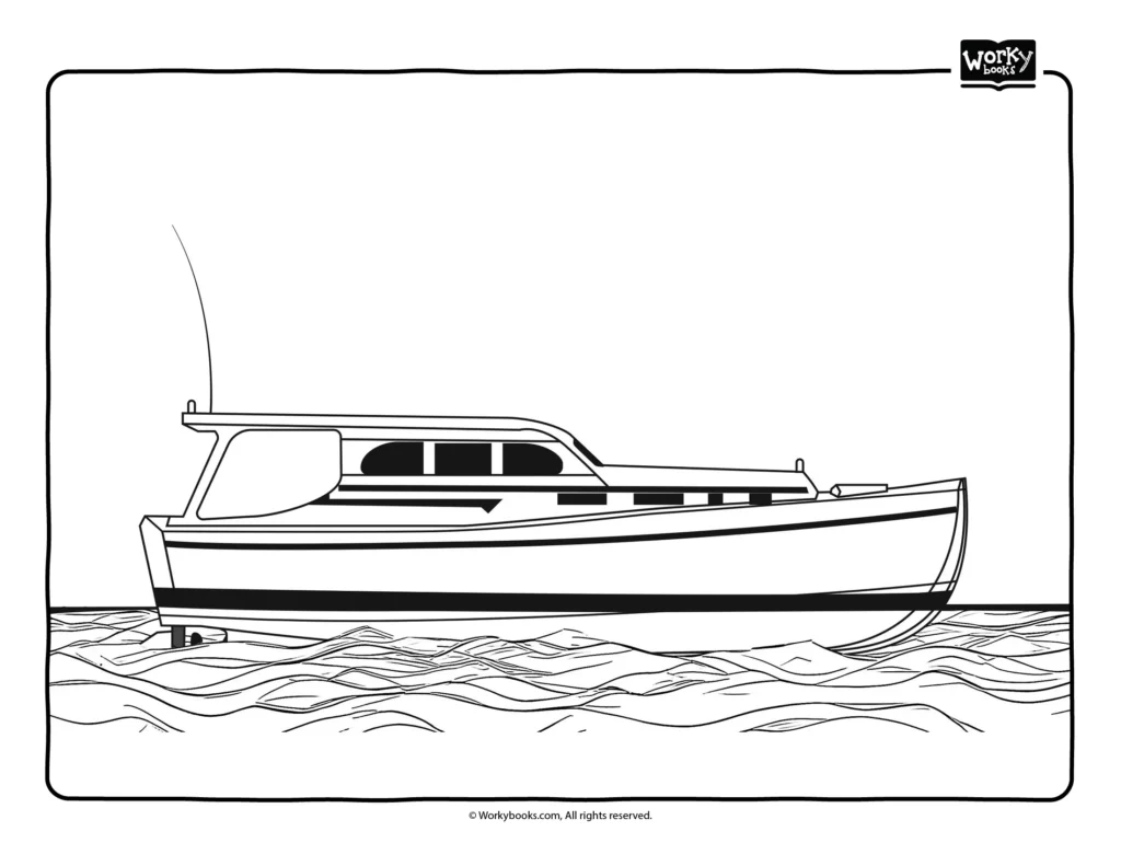 Speedboat coloring page
