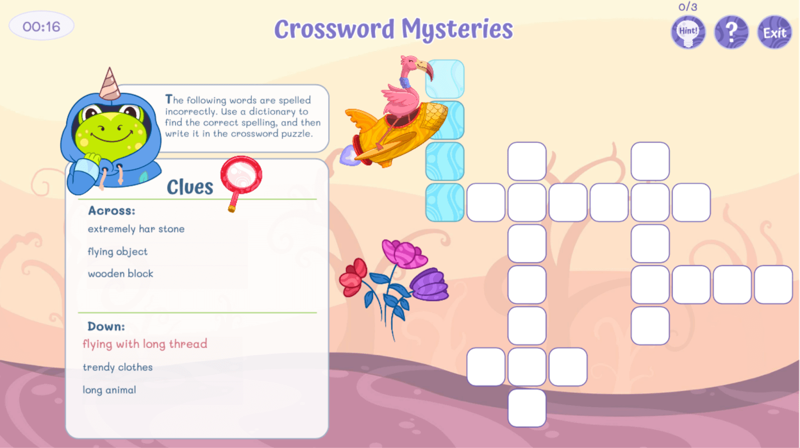 crossword mysteries - vocabulary words game