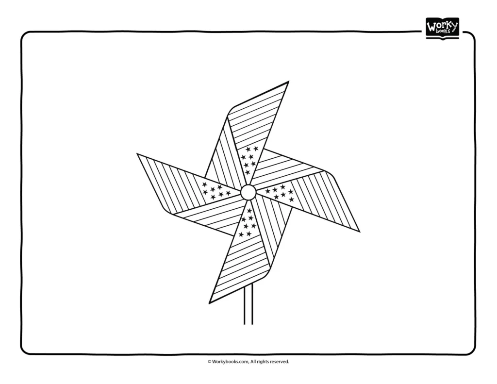 fourth of july pinwheel coloring page