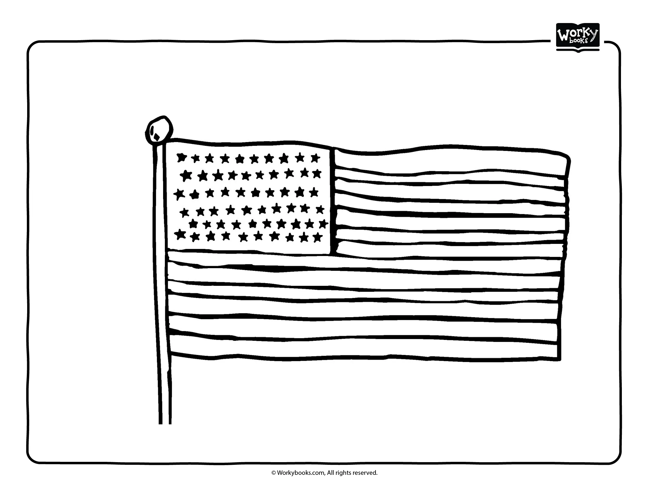 Fourth of July American Flag coloring page