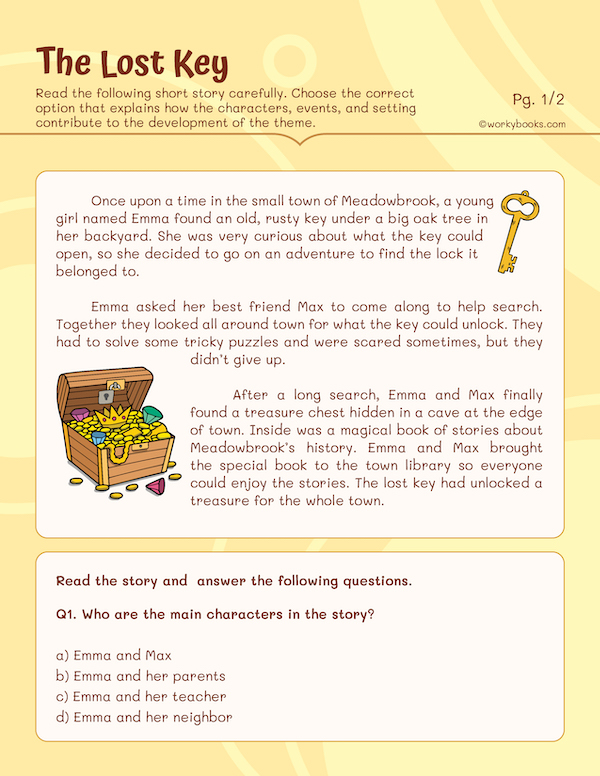 short story for 5th graders on lost key