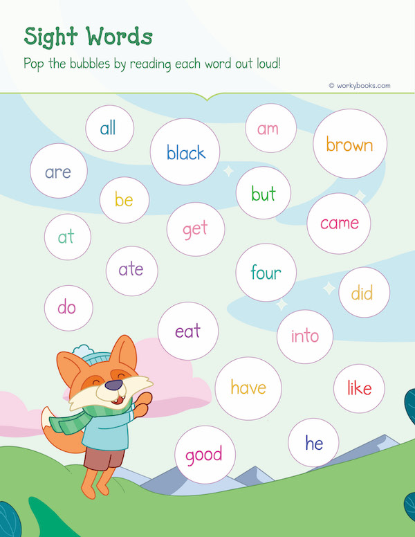 Kindergarten Sight Words