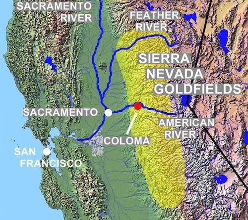 California Gold Rush Map