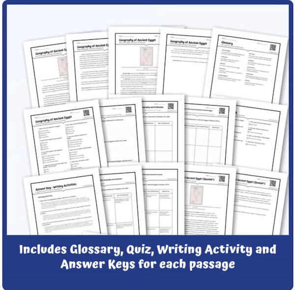 Ancient Egypt Reading Passages- resources
